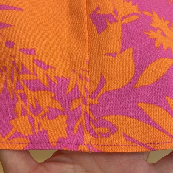 Ella Rafaella | Orange Purple Tropical Tulip Hem Button Pull On Skort Skirt M - Picture 9 of 16